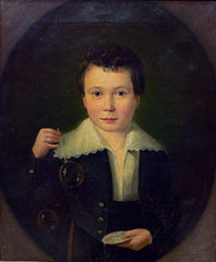 Anonymous: Boy with soap bubble, c. 1835