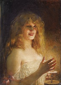 Young girl with candle -