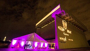 LBJ Presidential Library at night - A Hard Day's Night - Beatles-inspired Halloween Costume Party (2015-10-29 20.04.24 by LBJ Library).jpg