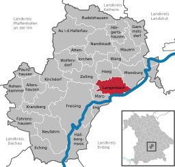 Läget för Langenbach i Landkreis Freising