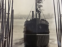 Peveril is launched at Birkenhead. 25 April 1929. Launch of SS Peveril.jpg