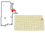 Leavenworth County Kansas Incorporated and Unincorporated areas Lansing Highlighted.svg