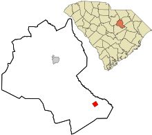 Lee County South Carolina incorporated and unincorporated areas Lynchburg highlighted.svg