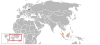 Location map for Lithuania and Malaysia.