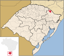 Localização de Esmeralda no Rio Grande do Sul