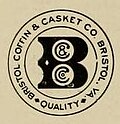 Thumbnail for File:Logo of the Bristol Coffin &amp; Casket Company - Bristol, VA.jpg