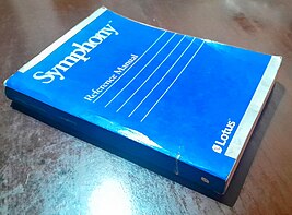 A book of Lotus Symphony (DOS) Reference Manual, published in 1984 Lotus Symphony Reference Manual (1984).jpg