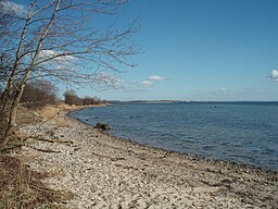 Utsikt över Sandvig från Lusig strand. 