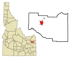 Madison County Idaho Incorporated and Unincorporated areas Rexburg Highlighted.svg