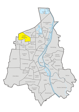 Magdeburg, administrative districts, Grosser Silberberg location.svg