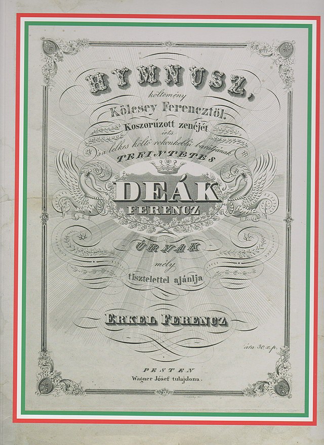 A Himnusz első kiadásának címlapja(a 2013-as újrakiadása címlapján)