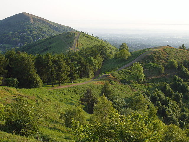 The Malvern Hills in the United Kingdom, said by Alfred Watkins to have a ley line passing along their ridge