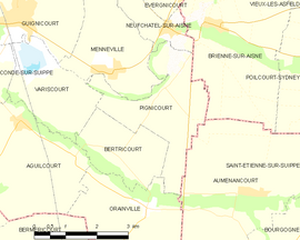 Mapa obce Pignicourt