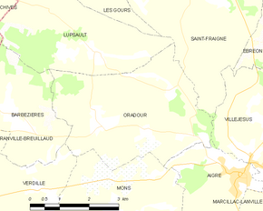 Poziția localității Oradour