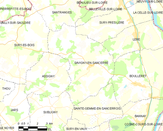 Poziția localității Savigny-en-Sancerre