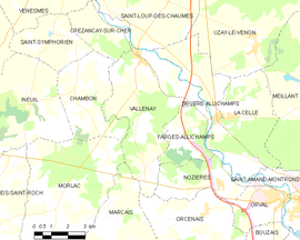 Mapa obce Vallenay