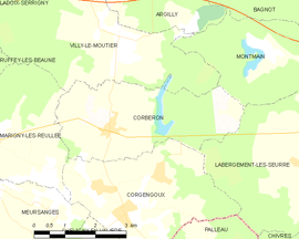Mapa obce Corberon