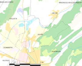 Mapa obce Doubs