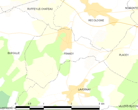 Mapa obce Franey