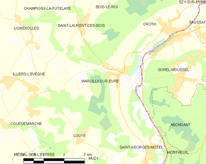 Poziția localității Marcilly-sur-Eure