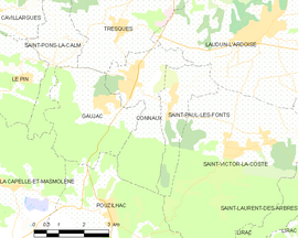 Mapa obce Connaux