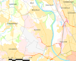 Mapa obce Blagnac