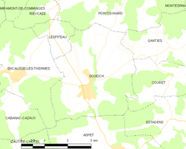 Mapa obce Soueich