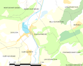 Poziția localității Dun-sur-Meuse