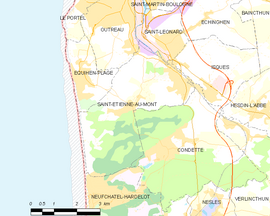 Mapa obce Saint-Étienne-au-Mont