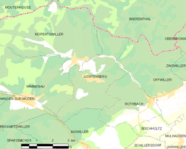 Mapa obce Lichtenberg