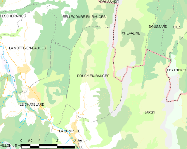 Poziția localității Doucy-en-Bauges