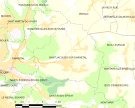 Mapa obce Saint-Jacques-sur-Darnétal