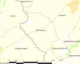 Mapa obce Mondreville