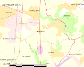 Mapa obce Saint-Witz