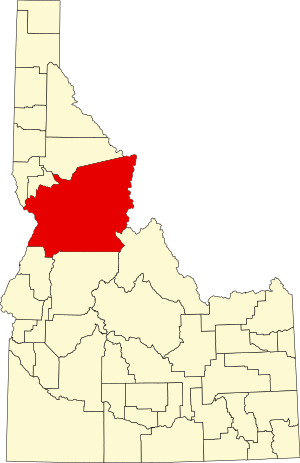 Location of Idaho County in Idaho Map of Idaho highlighting Idaho County.svg