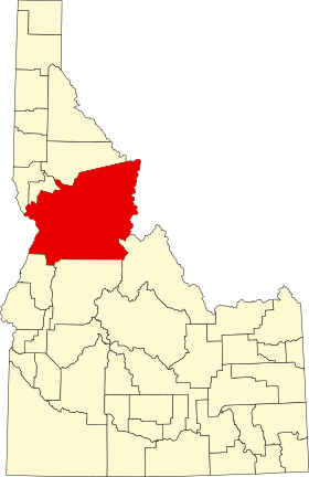 Locația județului Idaho (județul Idaho)