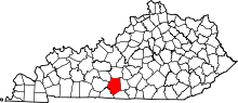Harta e Barren County në Kentucky