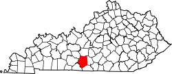 Kaart van Barren County in Kentucky
