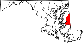 Map of Maryland highlighting Caroline County.svg