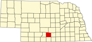 Mappa del Nebraska evidenziando Phelps County