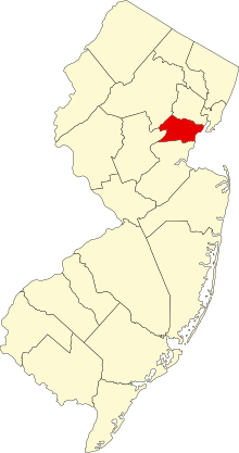 Kart over New Jersey som fremhever Union County.svg