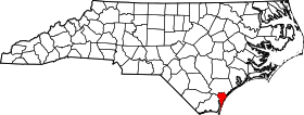 Map of North Carolina highlighting New Hanover County.svg