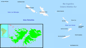 Mappa delle isole con la toponomastica argentina