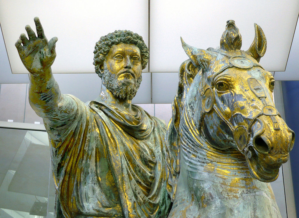 Clad in gold equestrian statue of Marcus Aurelius