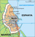 Map of Melilla in Catalan; translated from English