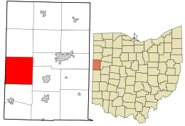 Lokalizacja w Mercer County i stanu Ohio.