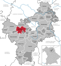 Läget för Mistelgau i Landkreis Bayreuth