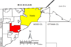 Posizione di Monclova Township nella contea di Lucas, Ohio