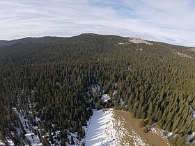 Luchtfoto van de berg Pelé.