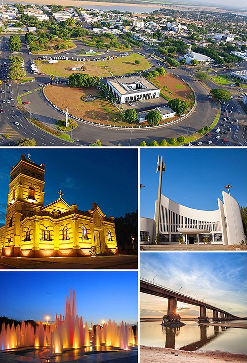 Above:Aerial view of Central Civic Square (Praça dos Centro Cívico) and Helio Campos Palace (Paço dos Helio Campos), Middle:Boa Vista Matriz Church (P